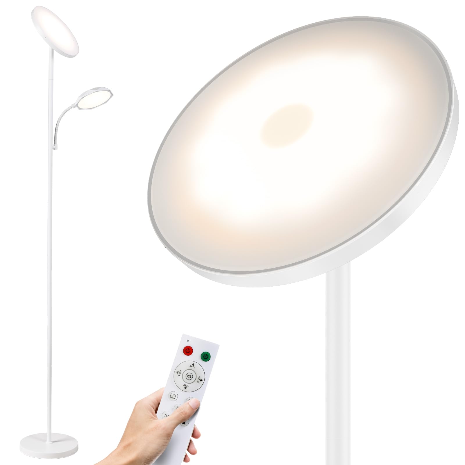 SUNMORY Floor Lamps for Living Room, 32W/3000LM Super Bright LED Floor Lamp with Remote Control, 69" Tall Standing Lamp with Stepless Dimmable, Modern Torchiere Corner Lamp for Bedroom, Office