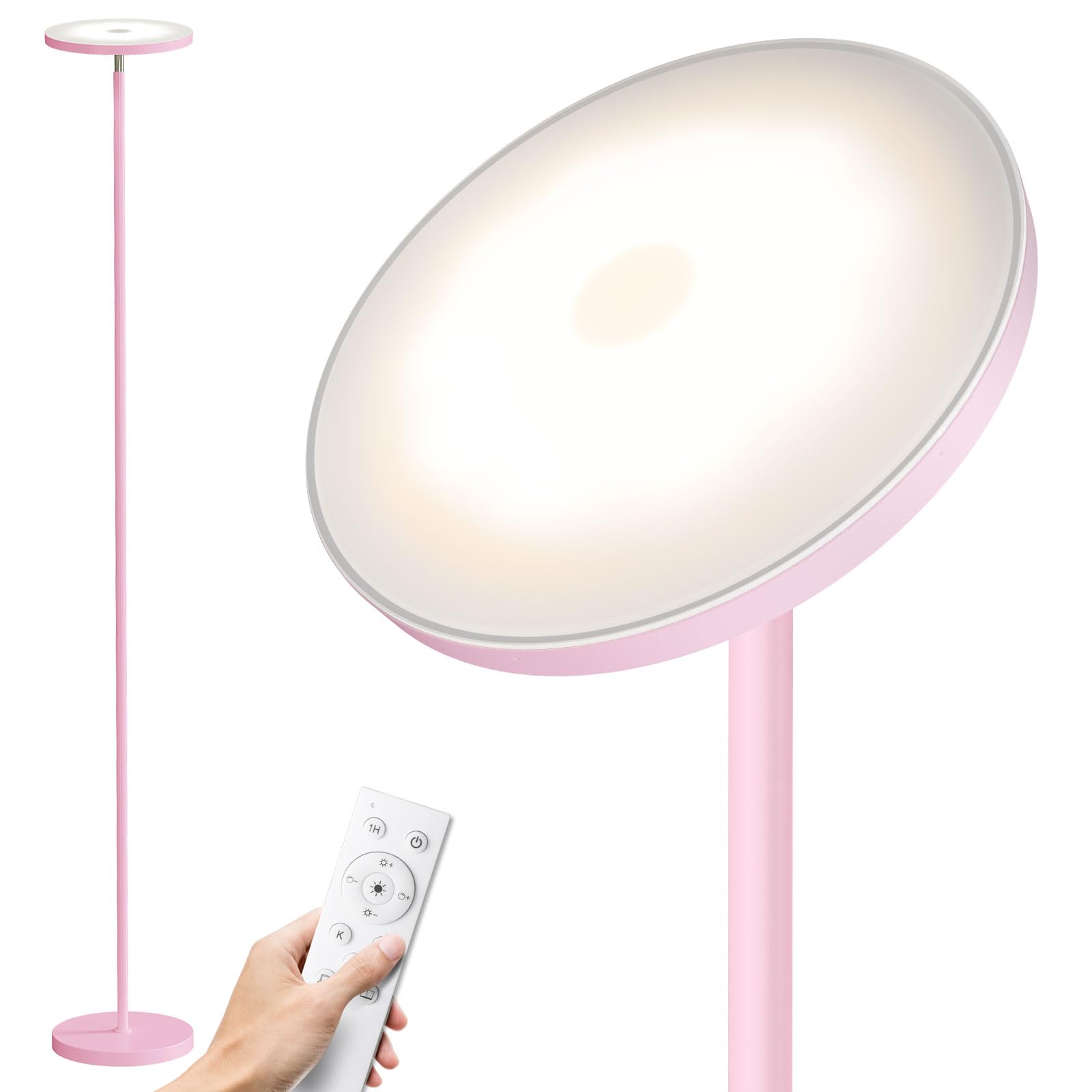 SUNMORY Floor Lamps for Living Room, 32W/3000LM Super Bright LED Floor Lamp with Remote Control, 69" Tall Standing Lamp with Stepless Dimmable, Modern Torchiere Corner Lamp for Bedroom, Office