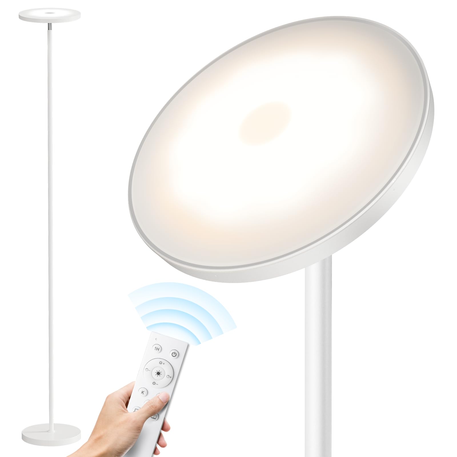 SUNMORY Floor Lamps for Living Room, 32W/3000LM Super Bright LED Floor Lamp with Remote Control, 69" Tall Standing Lamp with Stepless Dimmable, Modern Torchiere Corner Lamp for Bedroom, Office