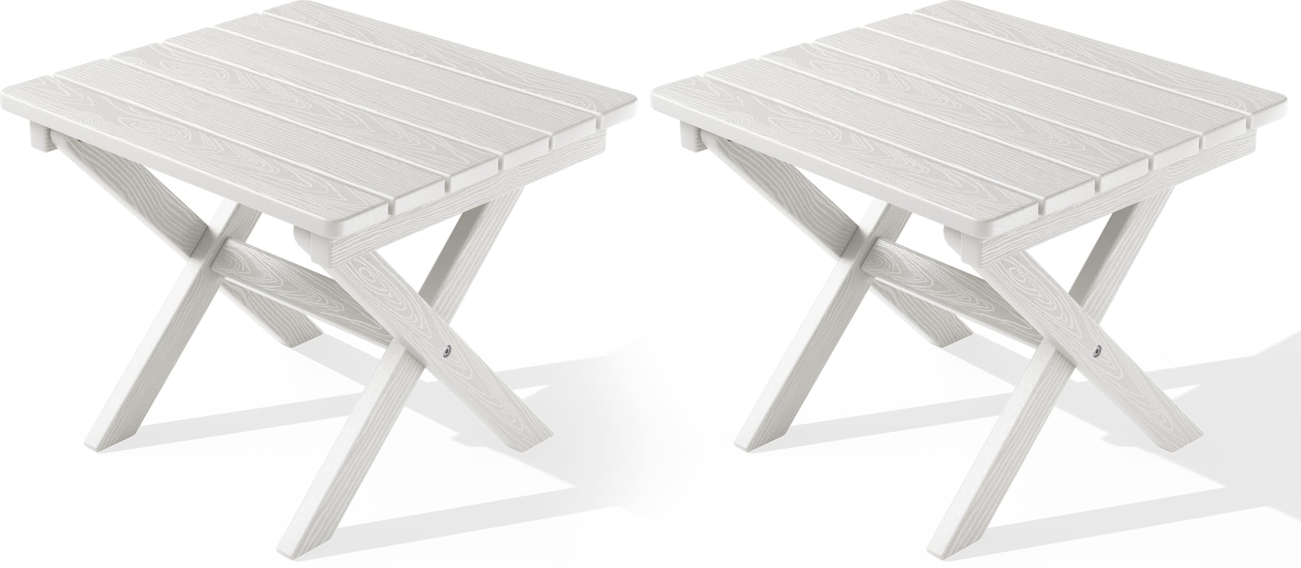 SERWALL Folding Adirondack Side Table, Portable Small Outdoor Table, Weather Resistant Outdoor End Table for Camping and Garden, Navy
