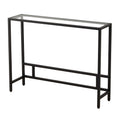 MAJARO Small Modern Console Table for Entryway, Tempered Glass with Metal Frame Sofa Table for Living Room, Hallway, Office (Single-Layer, Gold)
