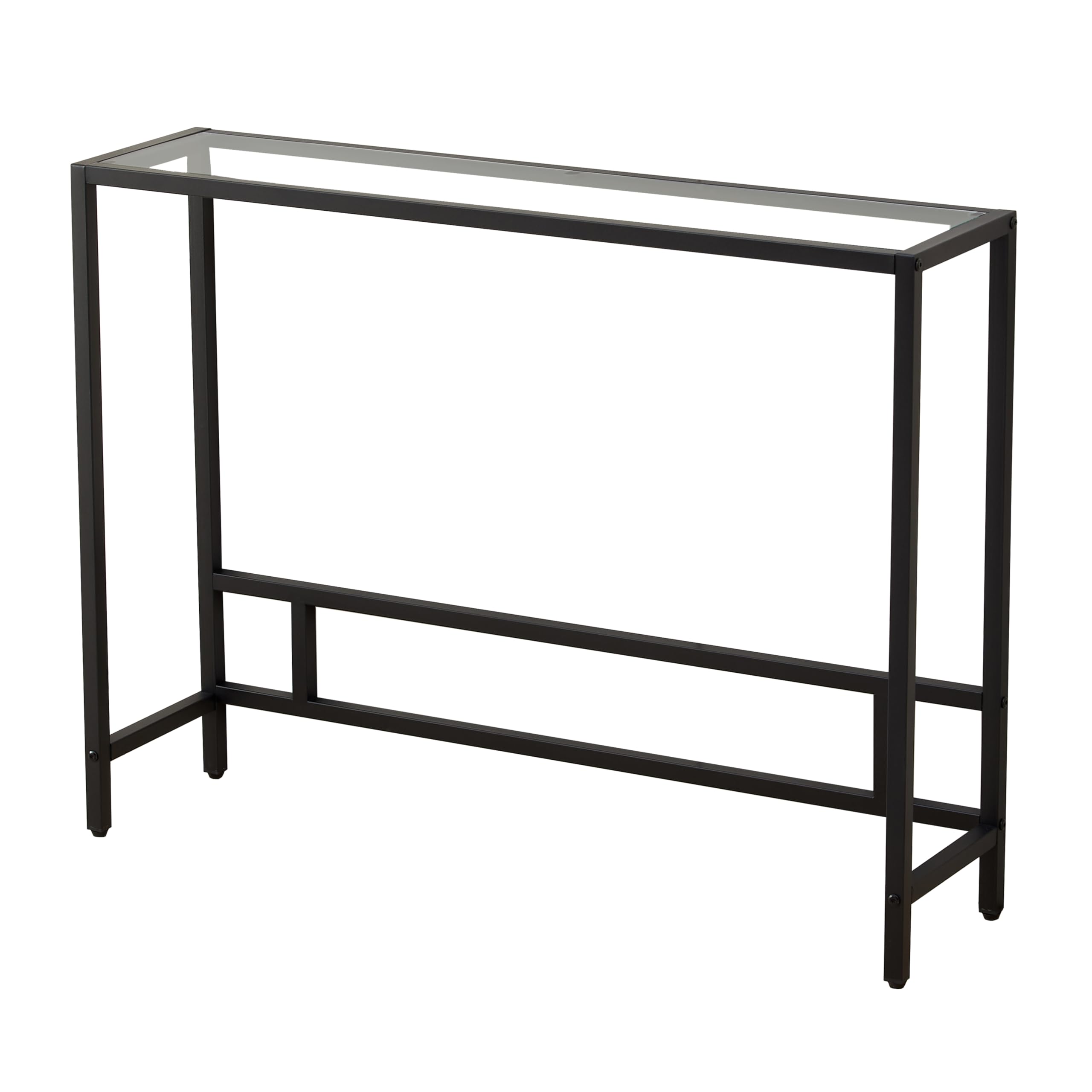 MAJARO Small Modern Console Table for Entryway, Tempered Glass with Metal Frame Sofa Table for Living Room, Hallway, Office (Single-Layer, Gold)