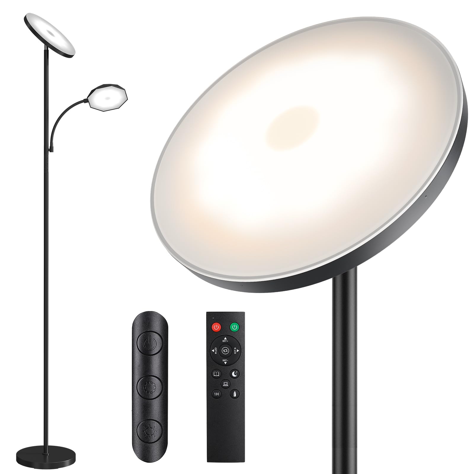 SUNMORY Floor Lamps for Living Room, 32W/3000LM Super Bright LED Floor Lamp with Remote Control, 69" Tall Standing Lamp with Stepless Dimmable, Modern Torchiere Corner Lamp for Bedroom, Office
