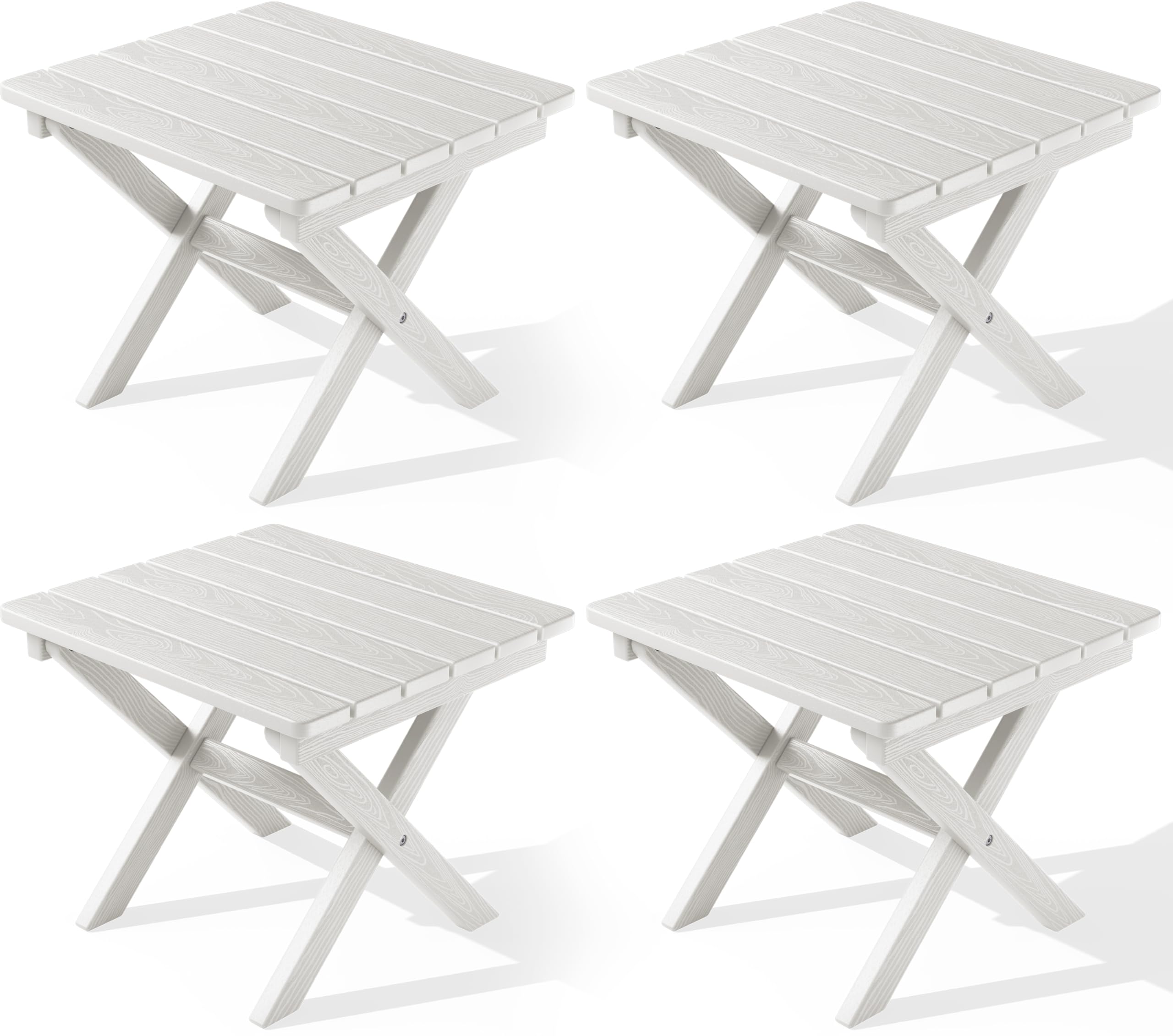 SERWALL Folding Adirondack Side Table, Portable Small Outdoor Table, Weather Resistant Outdoor End Table for Camping and Garden, Navy