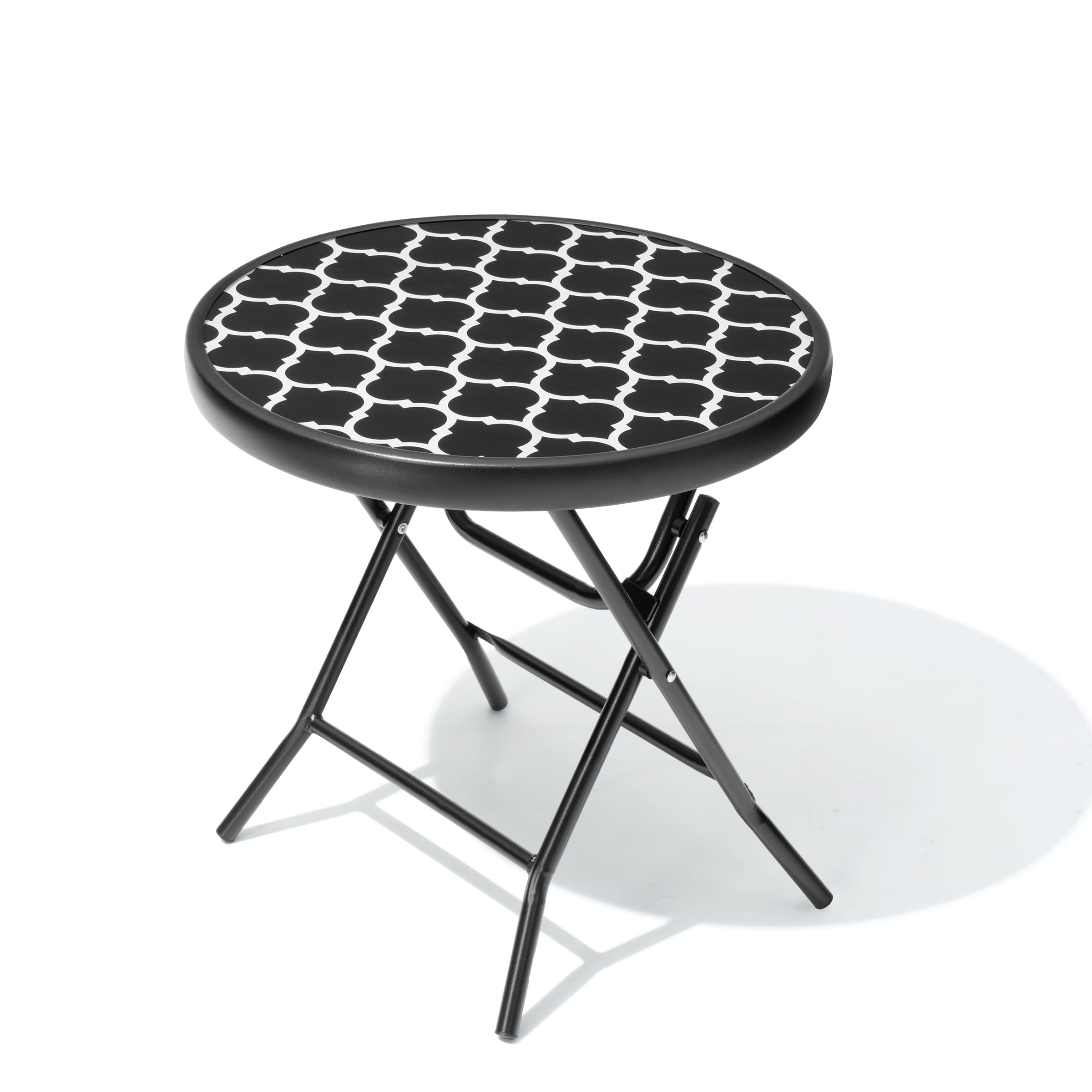Outdoor Side Table - Small Patio End Table All Weather, Patio Furniture Sets and Outside Furniture for Pool, Balcony, Deck, Porch, Black