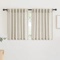 RYB HOME Semi Sheer Curtains 102 inches Long, Back Tab Light Filtration Half Privacy Window Curtains & Drapes for Bedroom Living Room, Linen, W 52 x L 102 inches, 2 Panels Set