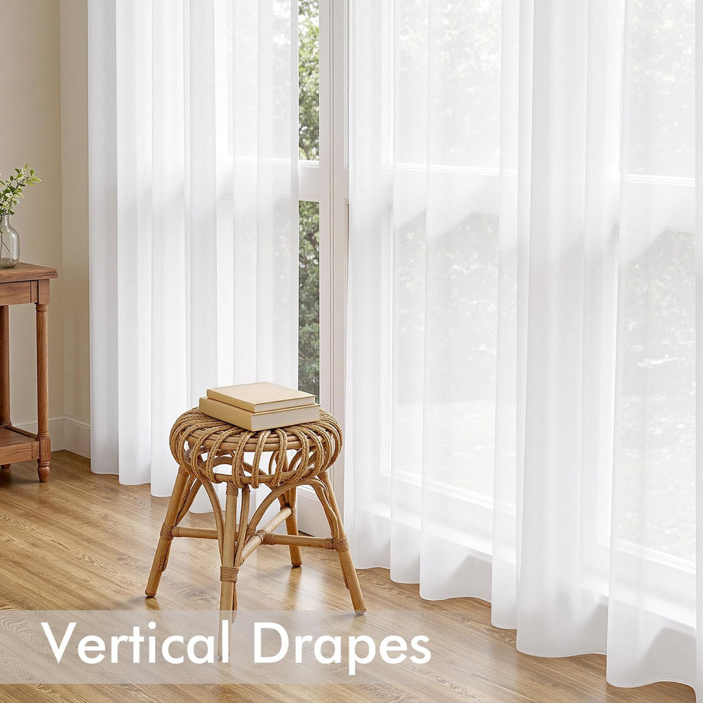 MIULEE White Sheer Curtains 105 Inches Long, 4 Panels Set, Light Filtering Voile Rod Pocket Drapes, Airy Soft Fabric Window Treatments for Living Room and Bedroom, 42 x 105 Inches