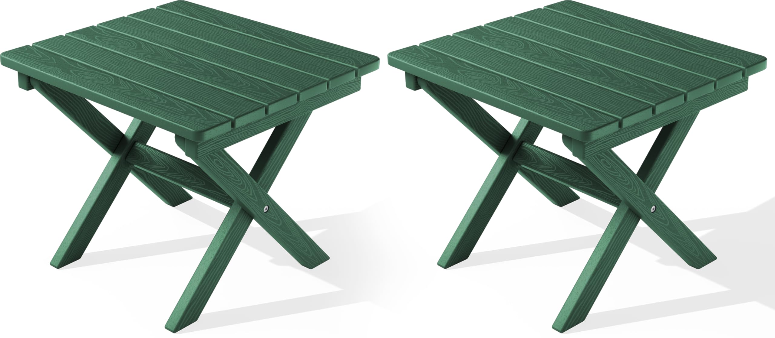 SERWALL Folding Adirondack Side Table, Portable Small Outdoor Table, Weather Resistant Outdoor End Table for Camping and Garden, Navy