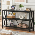 HOMISSUE Sofa Console Table, Rustic Console Table with 3-Tier Storage, Engineered Wood Sofa Tables with Open Shelves, Heavy Duty Entryway Tables for Living Room, Hallway (47 Inch, Rustic Brown)