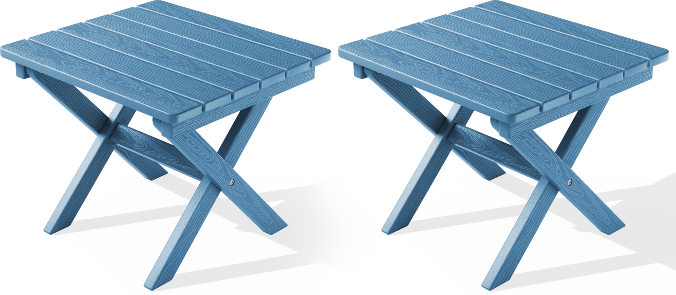 SERWALL Folding Adirondack Side Table, Portable Small Outdoor Table, Weather Resistant Outdoor End Table for Camping and Garden, Navy