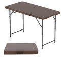BestOffice Outdoor 6 FT Folding Camping Table Plastic Table Portable Square Height Dining Table Perfect for Picnics, Parties, Party and Camping, Black