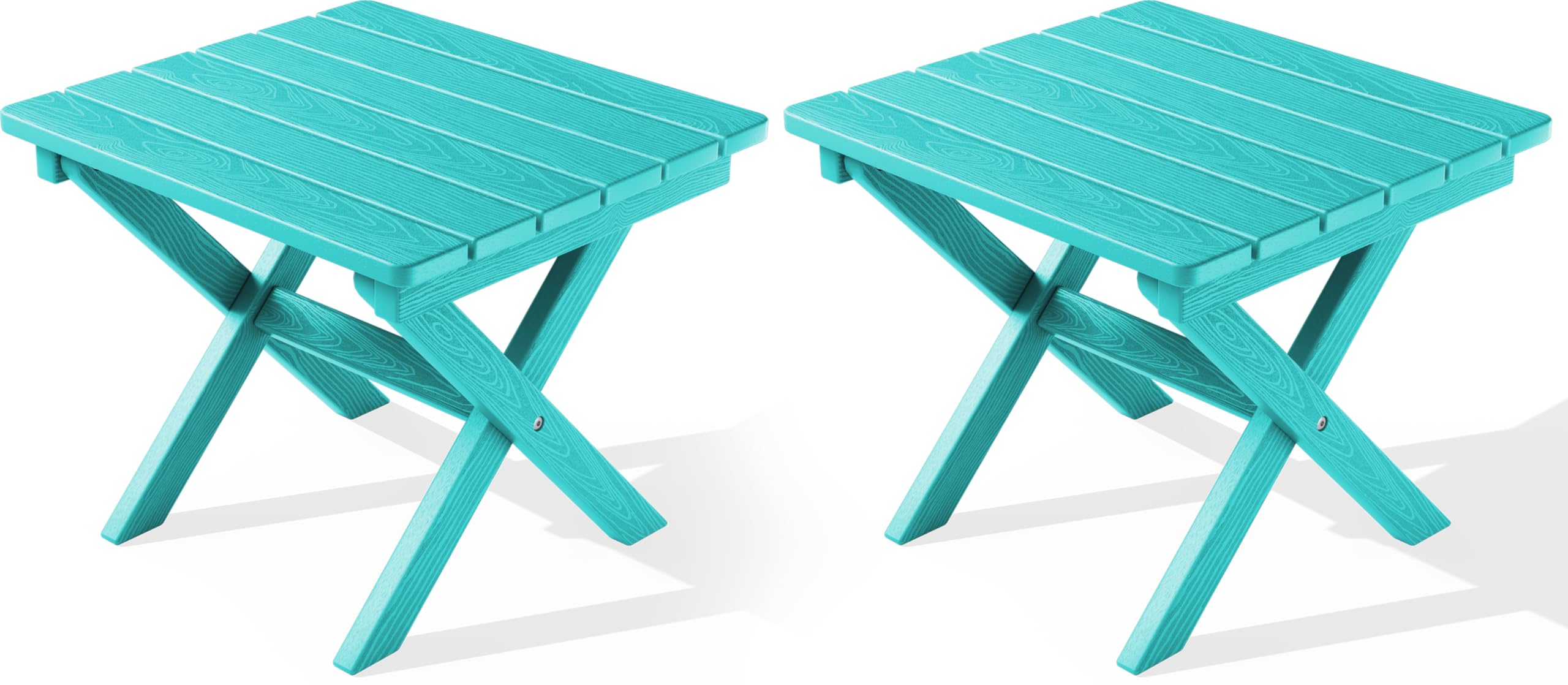 SERWALL Folding Adirondack Side Table, Portable Small Outdoor Table, Weather Resistant Outdoor End Table for Camping and Garden, Navy