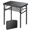 Outdoor Side Table, Portable 3 Adjustable Height Small Outdoor Folding Table, Aluminum Foldable Patio Side Tables for Outside Indoor, Plant Stand Coffee End Table for Pool, Porch,Garden, Balcony