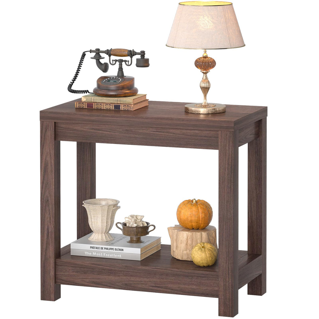 Besiost 32" Black Grain Wood Narrow Entryway Table with Shelf Storage & Simple Assembly