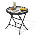 Outdoor Side Table - Small Patio End Table All Weather, Patio Furniture Sets and Outside Furniture for Pool, Balcony, Deck, Porch, Black
