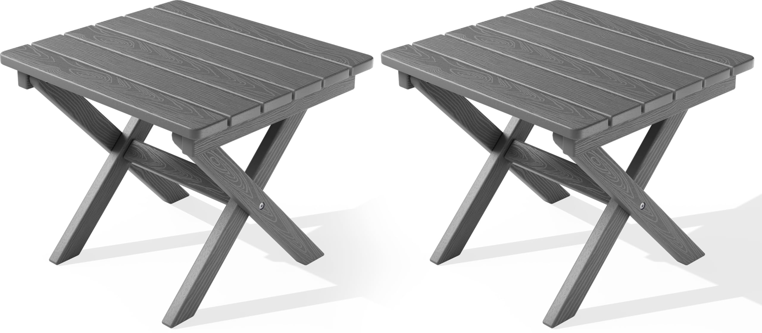 SERWALL Folding Adirondack Side Table, Portable Small Outdoor Table, Weather Resistant Outdoor End Table for Camping and Garden, Navy