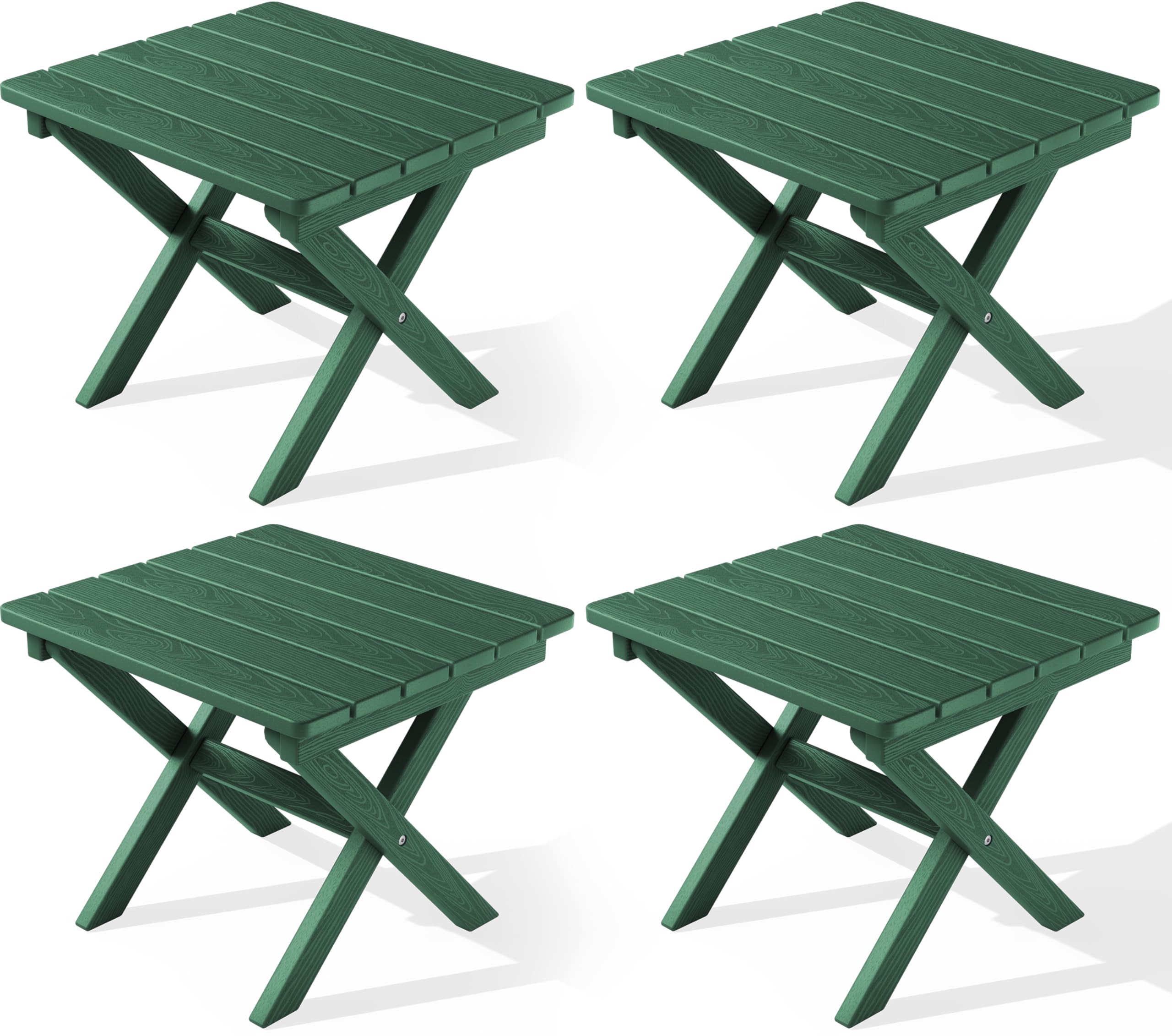 SERWALL Folding Adirondack Side Table, Portable Small Outdoor Table, Weather Resistant Outdoor End Table for Camping and Garden, Navy