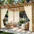 MIULEE White Outdoor Curtain for Patio Waterproof, 4 Panels Grommet Outside Sheer Curtains for Gazebo/Pergola/Cabana/Porch/Balcony, 54 x 108 Inch Long
