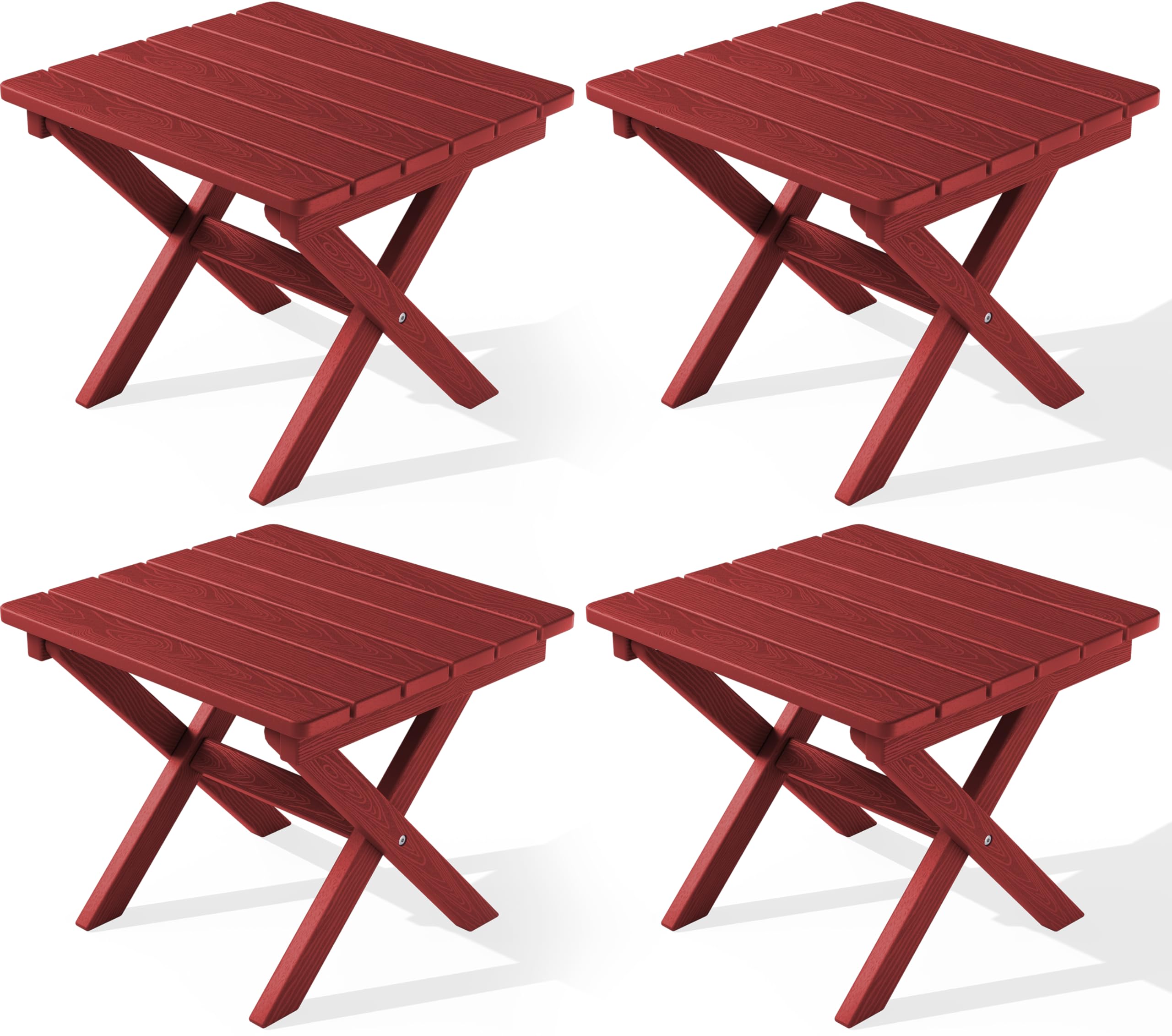 SERWALL Folding Adirondack Side Table, Portable Small Outdoor Table, Weather Resistant Outdoor End Table for Camping and Garden, Navy