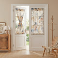 MYSKY HOME Sage Green Floral Linen Spring Curtains 84 inch Long 2 Panels Set Semi Sheer Light Filtering Farmhouse Flower Pattern Grommet Top for Living Room Bedroom, 52" W Each Panel