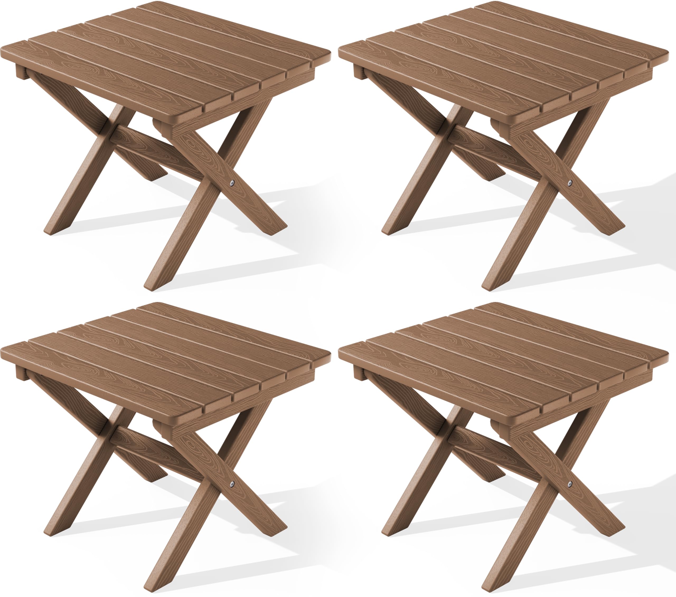 SERWALL Folding Adirondack Side Table, Portable Small Outdoor Table, Weather Resistant Outdoor End Table for Camping and Garden, Navy